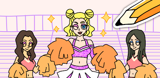 Draw Happy Cheerleader