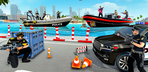 Police Boat Chase Crime Games